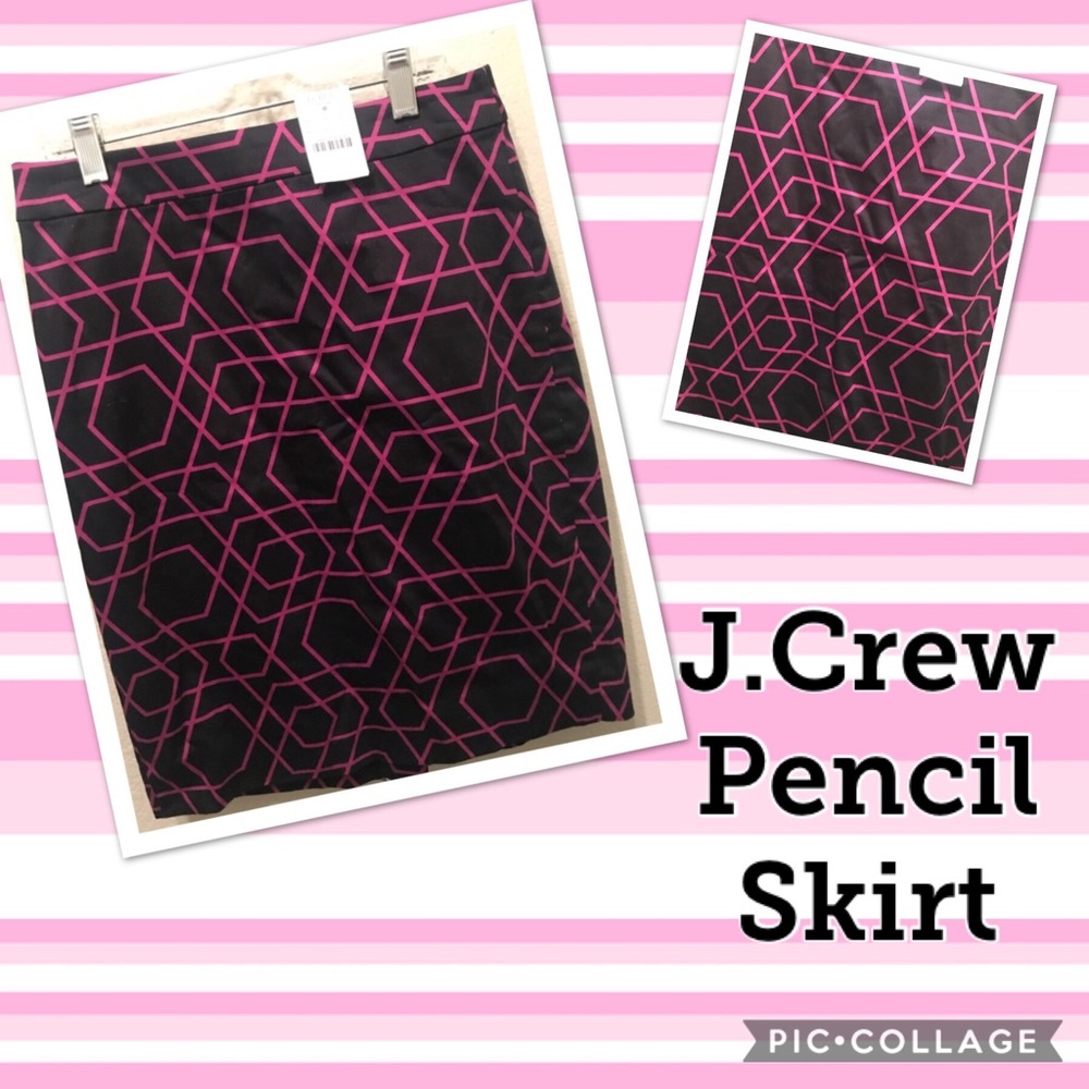 J Crew Skirt Navy Purple Print No. 2 Pencil Skirt Sz 00 Business Ladies NEW NWT